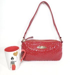 Elliott Lucca Red Patent Leather Woven Leather Bag